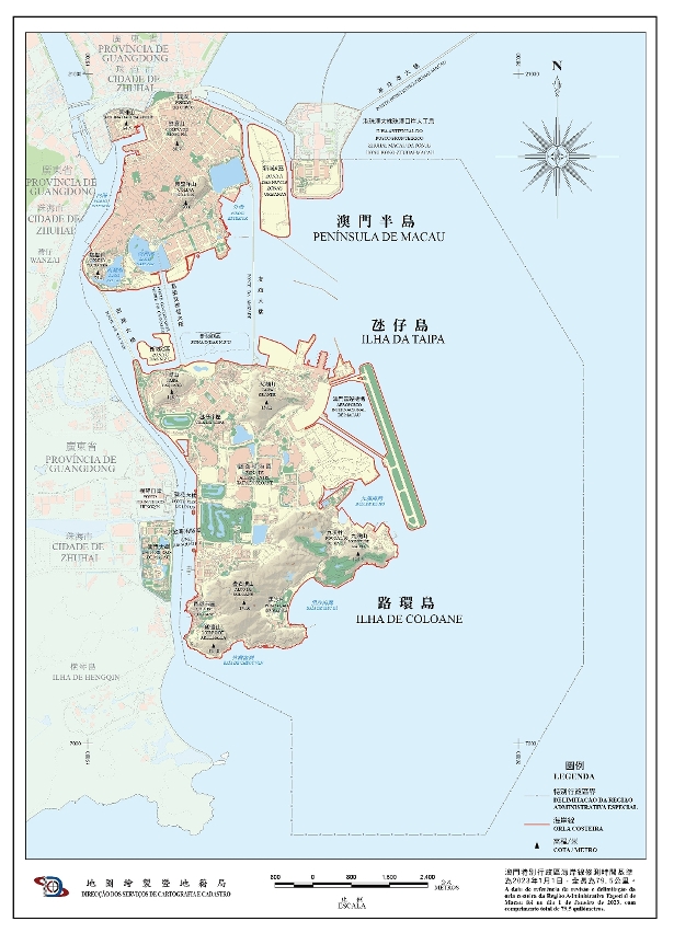 澳門特別行政區海岸線圖
