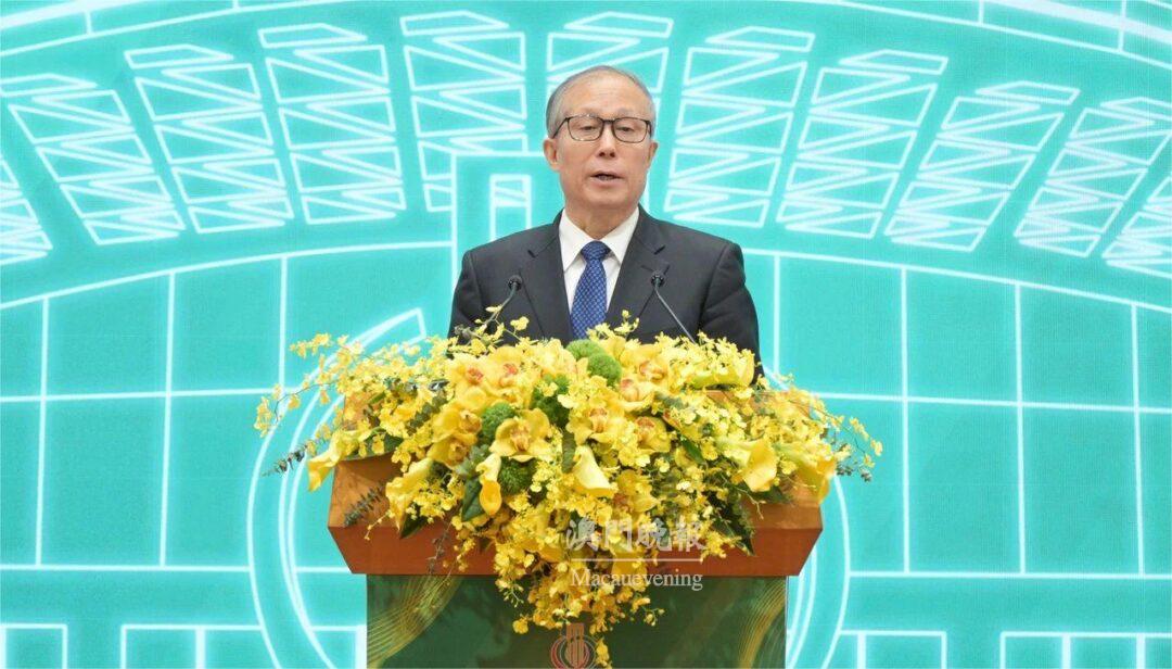 中共中央政治局委員、全國人大常委會副委員長李鴻忠在中葡論壇第六屆部長級會議開幕式上致辭。